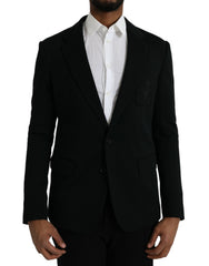 Dolce & Gabbana Black Wool Notch Single Breasted Coat Blazer -   -  Dolce & Gabbana.