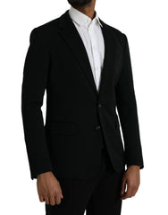 Dolce & Gabbana Black Wool Notch Single Breasted Coat Blazer -   -  Dolce & Gabbana.