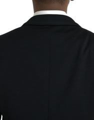 Dolce & Gabbana Black Wool Notch Single Breasted Coat Blazer -   -  Dolce & Gabbana.