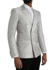 Dolce & Gabbana Off White MARTINI Double Breasted Coat Blazer -   -  Dolce & Gabbana.
