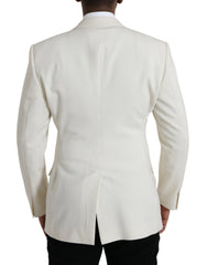 Dolce & Gabbana White Wool MARTINI Double Breasted Blazer -   -  Dolce & Gabbana.