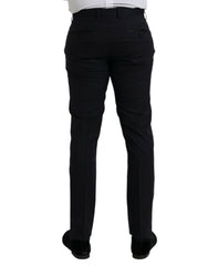 Dolce & Gabbana Dark Blue Wool Slim Fit Formal Pants -   -  Dolce & Gabbana.