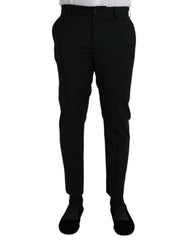 Dolce & Gabbana Black Wool SlimFit Dress Formal Pants -   -  Dolce & Gabbana.