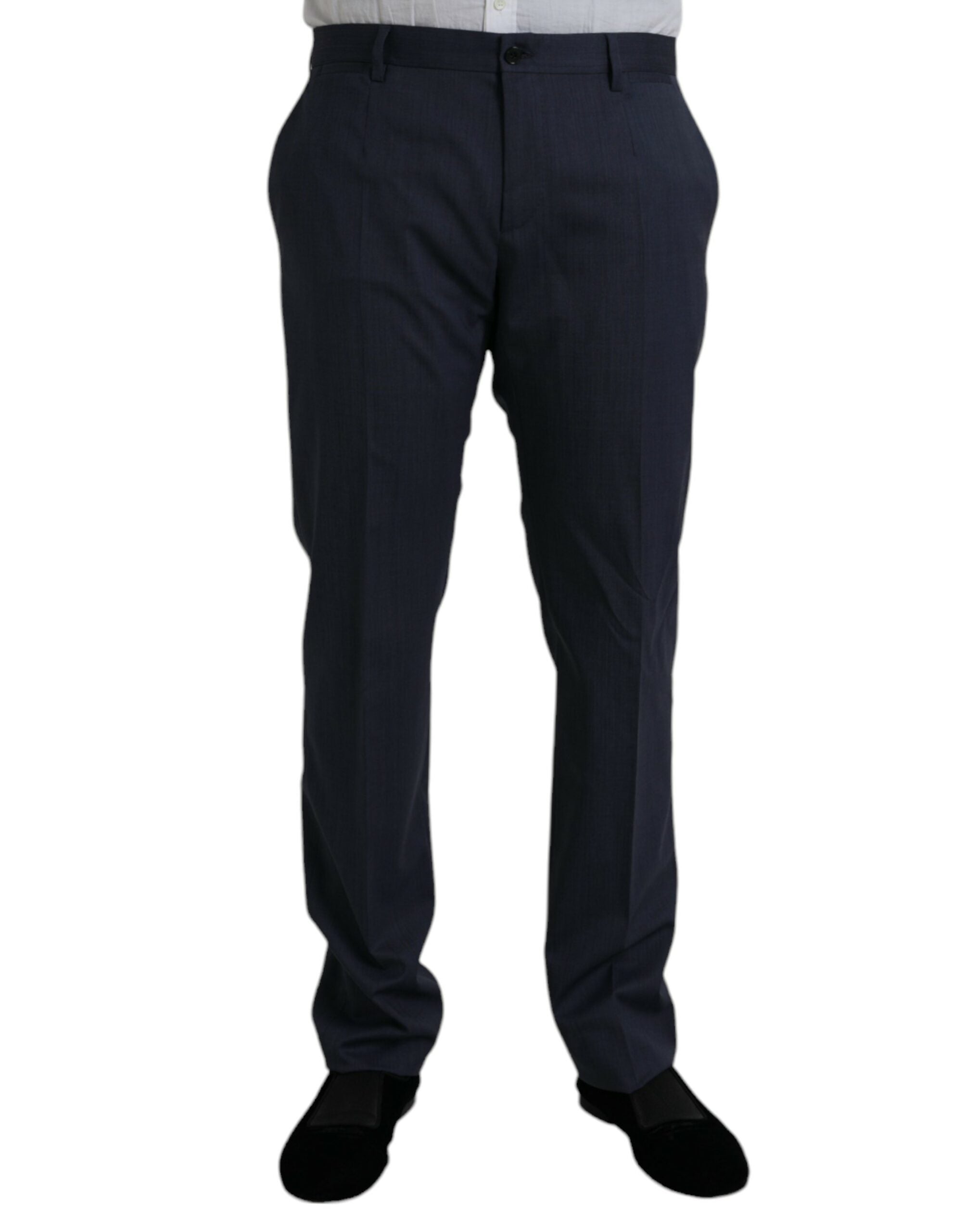Dolce & Gabbana Blue Wool Slim Fit Dress Formal Pants -   -  Dolce & Gabbana.