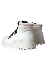 Dolce & Gabbana White Vulcano Trekking Men Ankle Boots Shoes -   -  Dolce & Gabbana.