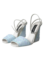Dolce & Gabbana Light Blue Sequin Ankle Strap Sandals Shoes -   -  Dolce & Gabbana.