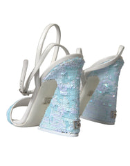 Dolce & Gabbana Light Blue Sequin Ankle Strap Sandals Shoes -   -  Dolce & Gabbana.