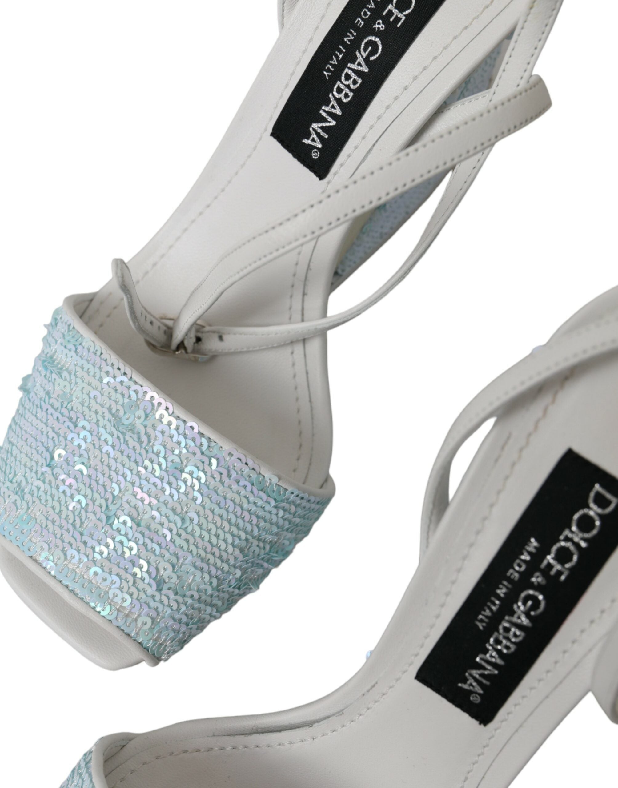 Dolce & Gabbana Light Blue Sequin Ankle Strap Sandals Shoes -   -  Dolce & Gabbana. Dolce & Gabbana Light Blue Sequin Ankle Strap Sandals Shoes -   -  Dolce & Gabbana.