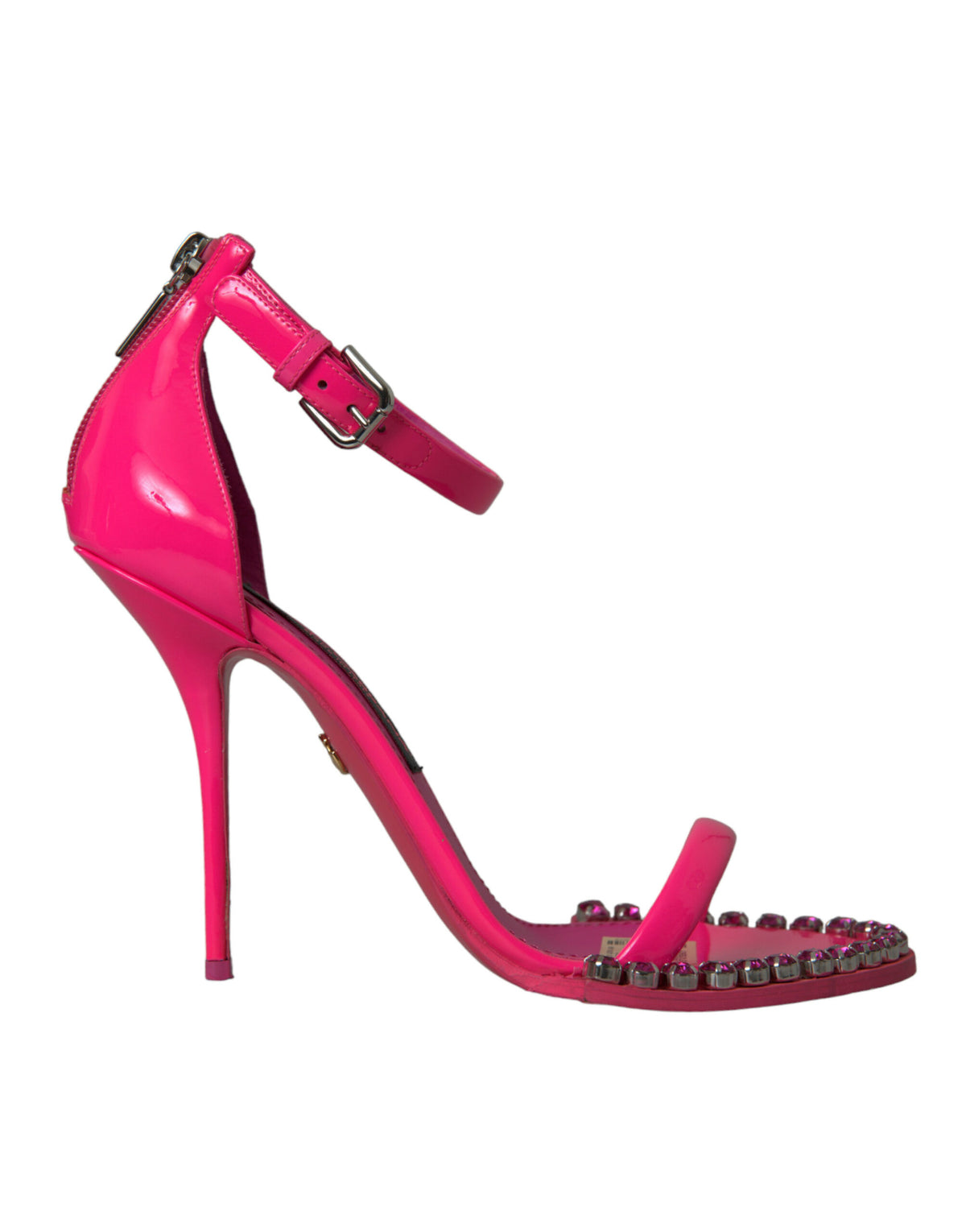 Dolce & Gabbana Pink Leather Crystal Heels Sandals Shoes -   -  Dolce & Gabbana.