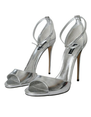 Dolce & Gabbana Silver KEIRA Leather Heels Sandals Shoes -   -  Dolce & Gabbana.