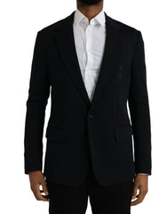 Dolce & Gabbana Black Wool Single Breasted Coat Blazer -   -  Dolce & Gabbana.