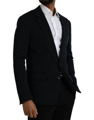 Dolce & Gabbana Black Wool Single Breasted Coat Blazer -   -  Dolce & Gabbana.