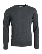 Dolce & Gabbana Dark Gray Wool Crew Neck Pullover Sweater -   -  Dolce & Gabbana.