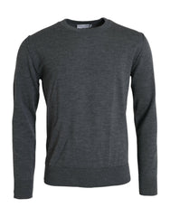 Dolce & Gabbana Dark Gray Wool Crew Neck Pullover Sweater -   -  Dolce & Gabbana.