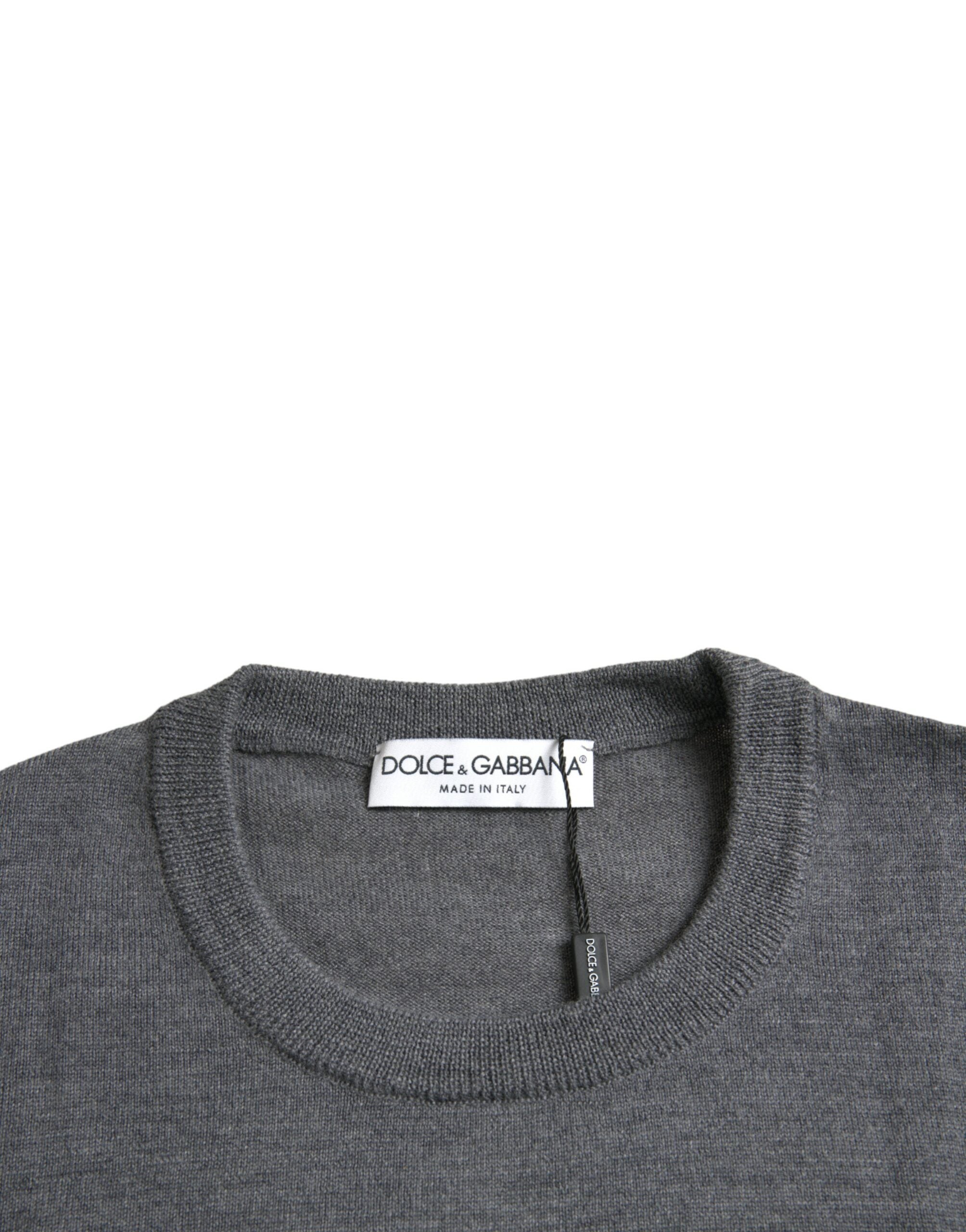Dolce & Gabbana Dark Gray Wool Crew Neck Pullover Sweater -   -  Dolce & Gabbana. Dolce & Gabbana Dark Gray Wool Crew Neck Pullover Sweater -   -  Dolce & Gabbana.