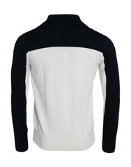 Dolce & Gabbana White Black SICILIA Henley Shirt Pullover Sweater -   -  Dolce & Gabbana.