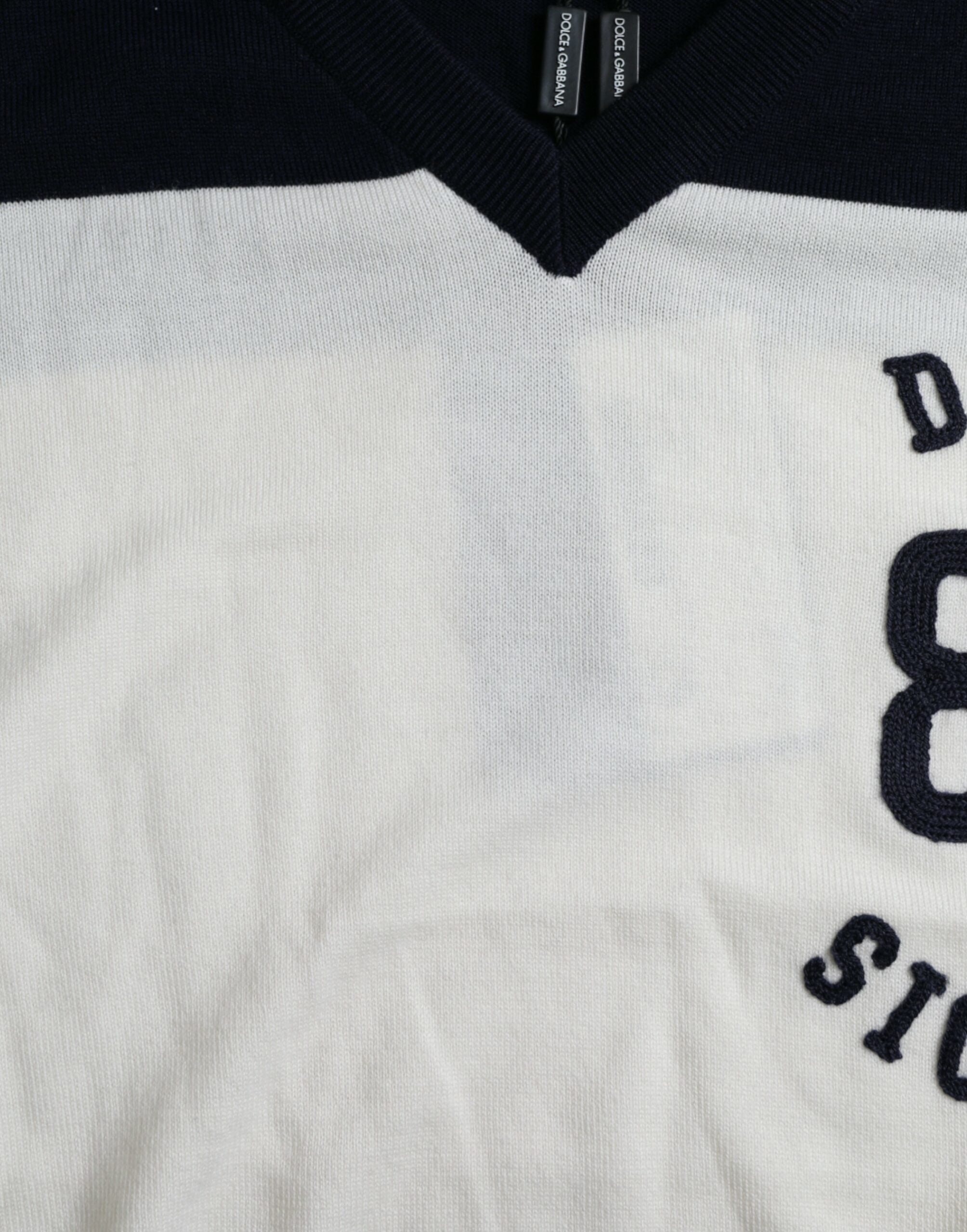 Dolce & Gabbana White Black SICILIA Henley Shirt Pullover Sweater -   -  Dolce & Gabbana. Dolce & Gabbana White Black SICILIA Henley Shirt Pullover Sweater -   -  Dolce & Gabbana.