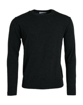Dolce & Gabbana Dark Gray Wool Crew Neck Pullover Sweater -   -  Dolce & Gabbana.
