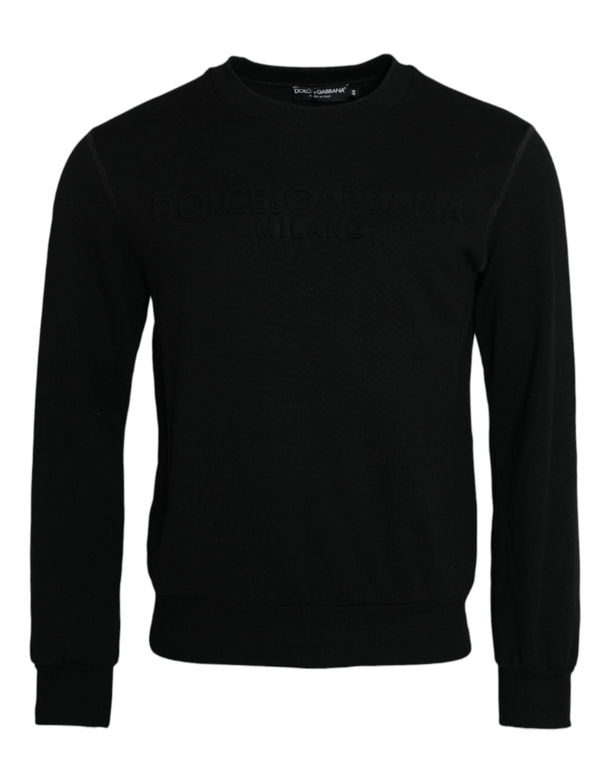 Dolce & Gabbana Black Cotton Long Sleeves Sweatshirt Sweater -   -  Dolce & Gabbana.