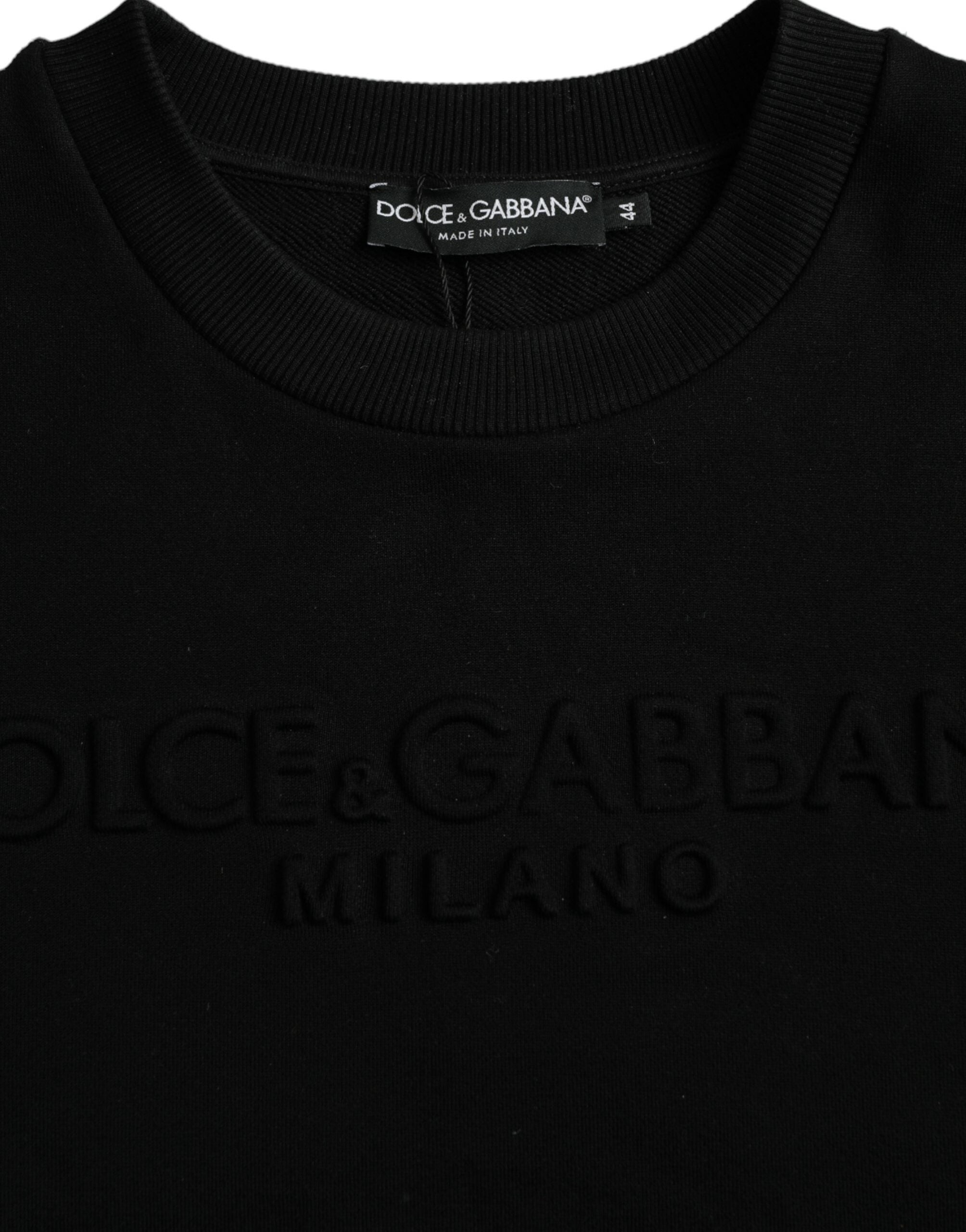 Dolce & Gabbana Black Cotton Long Sleeves Sweatshirt Sweater -   -  Dolce & Gabbana. Dolce & Gabbana Black Cotton Long Sleeves Sweatshirt Sweater -   -  Dolce & Gabbana.