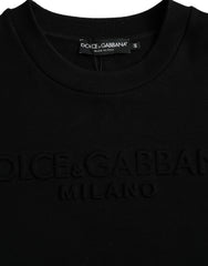 Dolce & Gabbana Black Cotton Long Sleeves Sweatshirt Sweater -   -  Dolce & Gabbana.