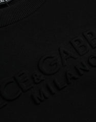 Dolce & Gabbana Black Cotton Long Sleeves Sweatshirt Sweater -   -  Dolce & Gabbana.