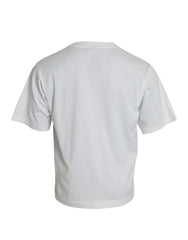 Dolce & Gabbana White Embellished Cotton Crew Neck T-shirt -   -  Dolce & Gabbana.