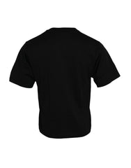 Dolce & Gabbana Black Embellished Cotton Crew Neck T-shirt -   -  Dolce & Gabbana.