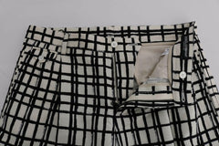 Dolce & Gabbana White Black Striped Casual Shorts -   -  Dolce & Gabbana.