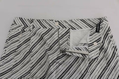 Dolce & Gabbana White Black Striped Casual Shorts -   -  Dolce & Gabbana.