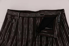 Dolce & Gabbana Bordeaux White Striped Hemp Casual Shorts -   -  Dolce & Gabbana.