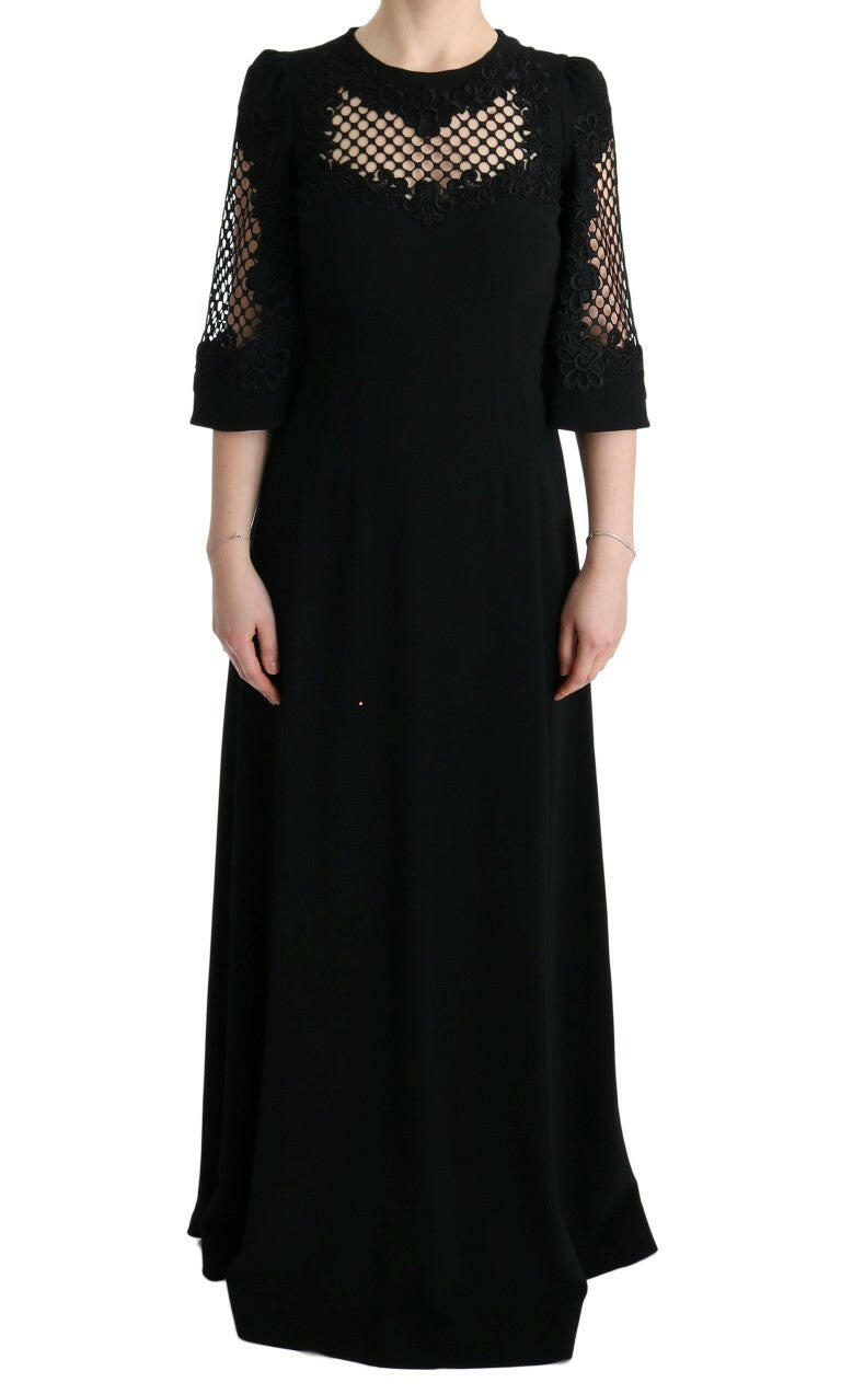 Dolce & Gabbana Black Stretch Shift Long Maxi Dress -   -  Dolce & Gabbana.