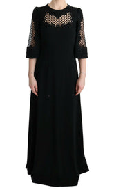 Dolce & Gabbana Black Stretch Shift Long Maxi Dress -   -  Dolce & Gabbana.