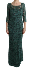 Dolce & Gabbana Green Floral Crystal Ricamo Sheath Dress -   -  Dolce & Gabbana.