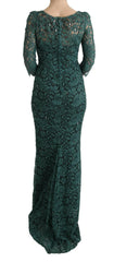 Dolce & Gabbana Green Floral Crystal Ricamo Sheath Dress -   -  Dolce & Gabbana.