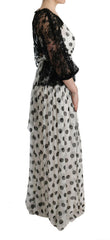 Dolce & Gabbana Black White Polka Dotted Floral Dress -   -  Dolce & Gabbana.
