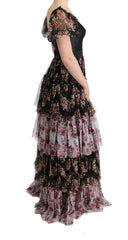 Dolce & Gabbana Multicolor Silk Stretch Floral Shift Long Dress -   -  Dolce & Gabbana.