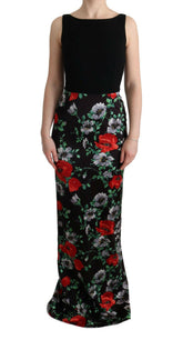 Dolce & Gabbana Multicolor Floral Print Stretch Sheath Long Dress -   -  Dolce & Gabbana.