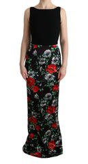 Dolce & Gabbana Multicolor Floral Print Stretch Sheath Long Dress -   -  Dolce & Gabbana.