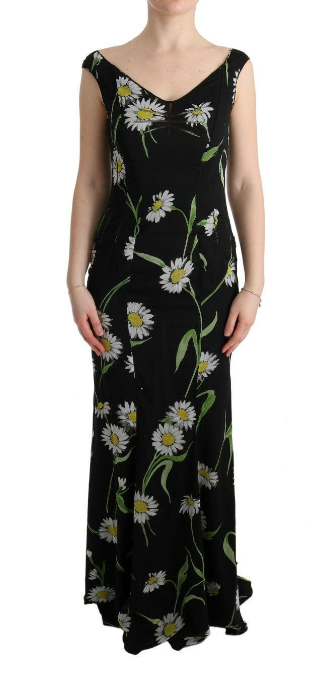 Dolce & Gabbana Sunflower Silk Stretch Sheath Dress -   -  Dolce & Gabbana.