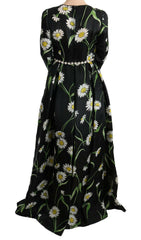 Dolce & Gabbana Multicolor Silk Sunflower Print Long Maxi Dress -   -  Dolce & Gabbana.
