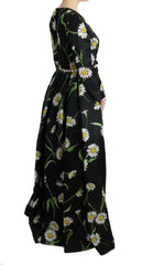 Dolce & Gabbana Multicolor Silk Sunflower Print Long Maxi Dress -   -  Dolce & Gabbana.