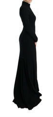 Dolce & Gabbana Black Stretch Long Gown Sheath Dress -   -  Dolce & Gabbana.