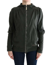 Exte Gray Top Hooded Cotton Zipper Sweater -   -  Exte.