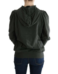 Exte Gray Top Hooded Cotton Zipper Sweater -   -  Exte.