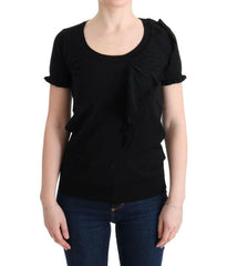 MARGHI LO' Black 100% Lana Wool Top Blouse T-shirt -   -  MARGHI LO'.
