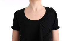 MARGHI LO' Black 100% Lana Wool Top Blouse T-shirt -   -  MARGHI LO'.