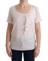 MARGHI LO' White 100% Lana Wool Top Blouse T-shirt -   -  MARGHI LO'.