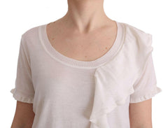MARGHI LO' White 100% Lana Wool Top Blouse T-shirt -   -  MARGHI LO'.