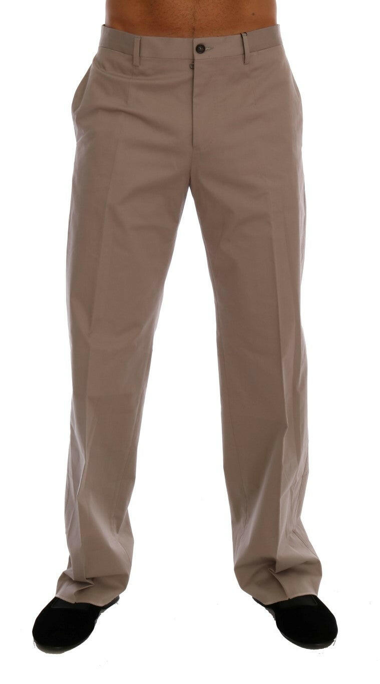 Dolce & Gabbana Beige Cotton Stretch Chinos Pants -   -  Dolce & Gabbana.